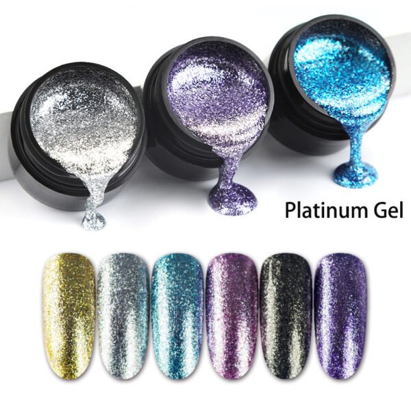 Glitter Gel Nail Privatet Label 8ml 5ml Glitter Color Gel Polish Platinum Glitter Gel - Image 3