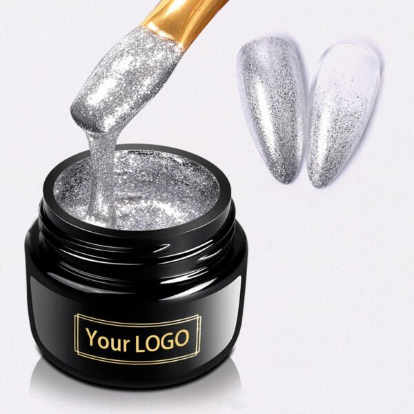 Glitter Gel Nail Privatet Label 8ml 5ml Glitter Color Gel Polish Platinum Glitter Gel - Image 4